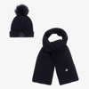 LE CHIC GIRLS SPARKLY BLUE HAT & SCARF SET