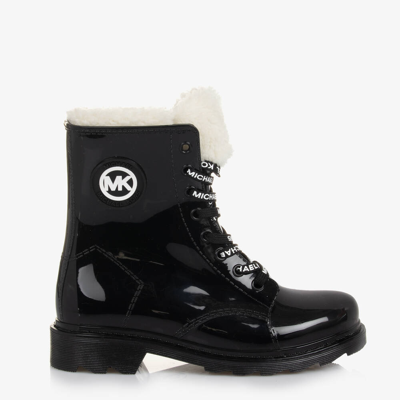 Michael Kors Kids' Girls Black Faux Patent Leather Boots