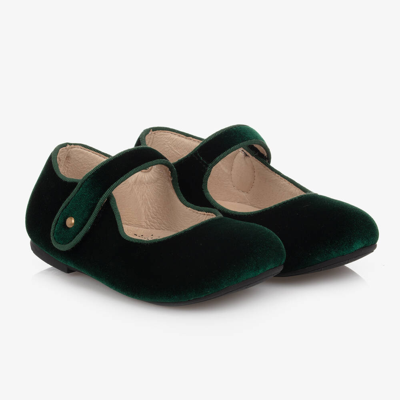 Old Soles Kids' Girls Green Velvet Shoes