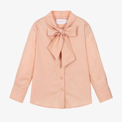 Eirene Kids'  Girls Pink Bow Cotton Blouse