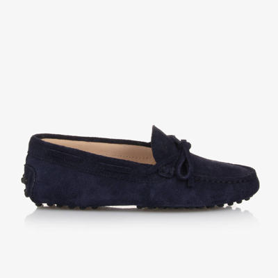 Tod's Kids' Suede Loafer In Blue