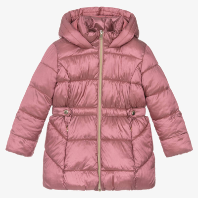 Mayoral Kids' Girls Pink Hooded Puffer Coat