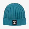 TIMBERLAND BOYS TEAL BLUE COTTON KNIT BEANIE HAT
