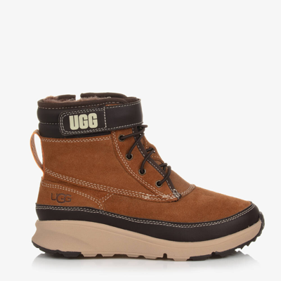 Ugg Boys Chestnut Brown Suede Leather Boots