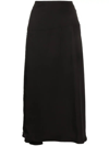Jil Sander Sustainable Fluid Viscose Skirt 16 In Black  