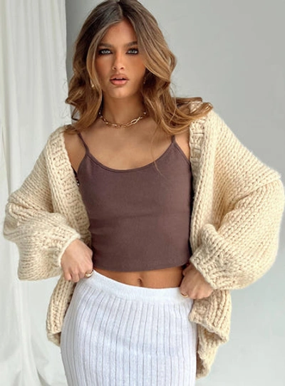 Princess Polly Lester Knit Cardigan In Cream