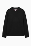 Cos Relaxed-fit Merino Wool Sweater In Black
