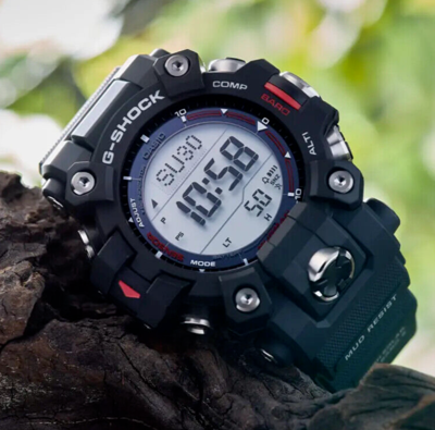 Pre-owned Casio G-shock Master Of Gw-9500-1jf Mudman Triple Sensor Radio Solar Watch