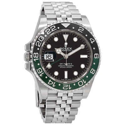 Pre-owned Rolex Gmt-master Ii Lefty Automatic Black Dial Men's Jubilee Sprite Bezel Watch