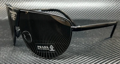 Pre-owned Black Prada Pr 69zs 1ab5s0  Dark Grey Men's 68 Mm Sunglasses