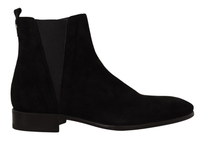 Dolce & Gabbana Shoes Boots Black Suede Leather Chelsea Mens Eu42.5 /us9.5 $1400