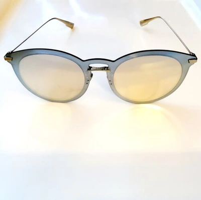 Pre-owned Dior "ultimef" 53mm Silver & Pink Round Aviator Sunglasses