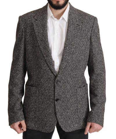 Pre-owned Dolce & Gabbana Blazer Fantasy Gray Cotton Single Breasted It56/us46/xl $2500