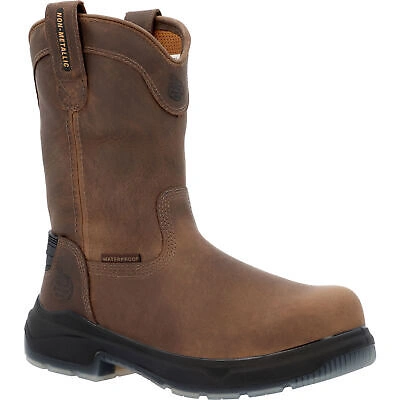 Pre-owned Georgia Boot Flxpoint Ultra Composite Toe Waterproof Wellington Pull-on In Brown