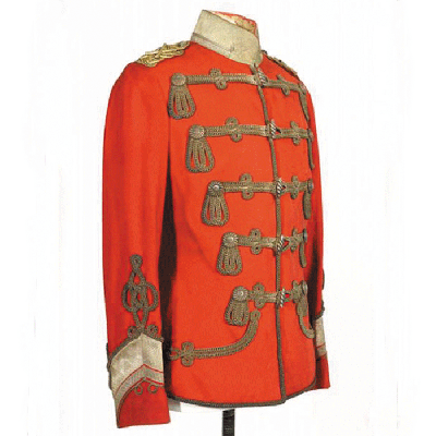 Pre-owned 100% Men's Royal Red Tunic The Duke Of Connaught Military Jacket
