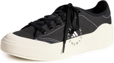 Pre-owned Adidas Originals Adidas By Stella Mccartney Women's Court Sneakers In Core Black/core Black/offwhite