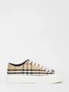 Burberry Beige Sneakers With Vintage Check Motif In Beige