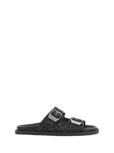 Fendi Man Sandals Man Grey Sandals In Grigio+nero