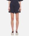 Moncler Drawstring Cotton Shorts In Blue