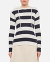 Moncler Striped Hooded Sweater In White