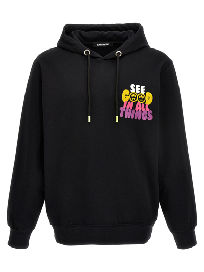 Barrow Printed Hoodie In Black