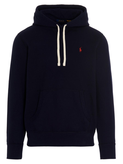 Polo Ralph Lauren Logo Embroidered Hoodie In Blue
