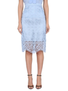 BURBERRY BURBERRY HIGH WAIST LACE EMBROIDERED MIDI SKIRT