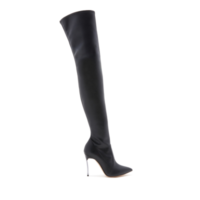 Casadei Blade - Woman Over The Knee Boots Black 41