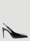 Saint Laurent Avenue Patent Leather Slingback Pumps In Black