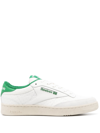 Reebok Club C Sneakers In Worked Leather In Yellow