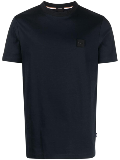 Hugo Boss Logo-appliqué Cotton T-shirt In Blue