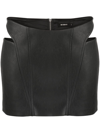 Misbhv Black Ruched Faux-leather Miniskirt In Black