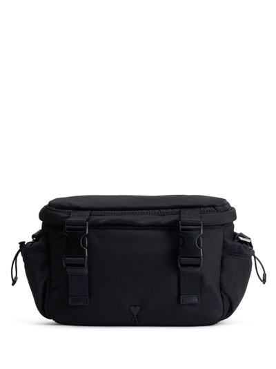 Ami Alexandre Mattiussi Logo-plaque Crossbody Bag In Black