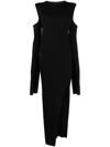 RICK OWENS ASYMMETRIC COLD-SHOULDER DRESS