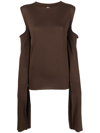 RICK OWENS CUT-OUT DETAILING KNITTED TOP