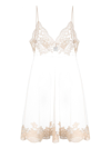 Carine Gilson Calais-caudry Lace Slip Dress In Neutrals