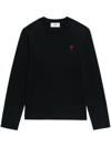 Ami Alexandre Mattiussi Logo Organic Cotton Jersey Sweatshirt In Black