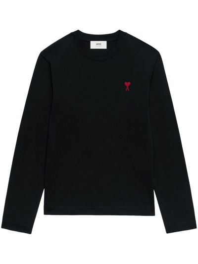 Ami Alexandre Mattiussi Embroidered Ami De Coeur Sweatshirt In Black