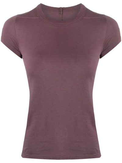 Rick Owens Cropped Level T-shirt In Purple