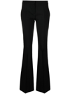 Blumarine Flared Wool-blend Trousers In Black