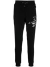 Philipp Plein Graphic-detail Tapered Track Pants In Black