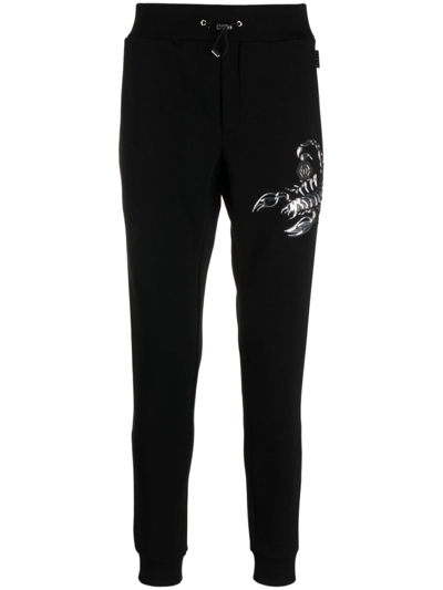 Philipp Plein Scorpion Appliqué-detail Track Pants In Black