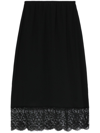 Simone Rocha Lace Trim Midi Slip Skirt In Black