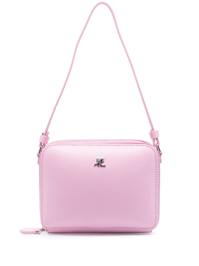 Courrèges Cloud Leather Tote Bag In Pink