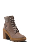 Timberland Allington Heights Block Heel Boot In Taupe Nubuck