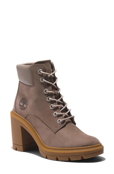 Timberland Allington Heights Block Heel Boot In Taupe Nubuck