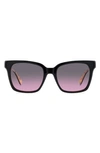 Kate Spade Harlow Acetate Square Sunglasses In Black/pink Gradient