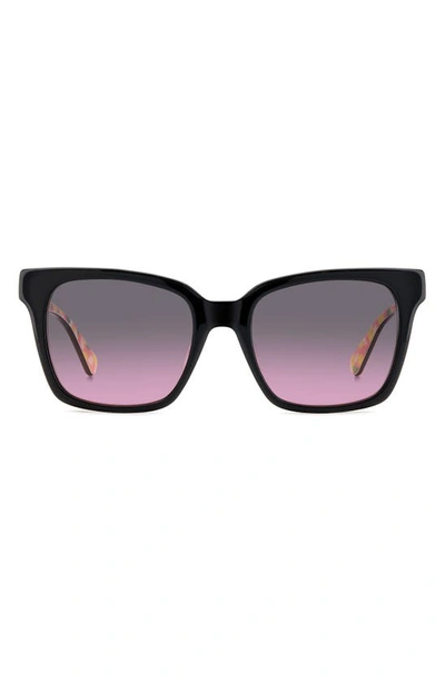 Kate Spade Harlow Acetate Square Sunglasses In Black/pink Gradient