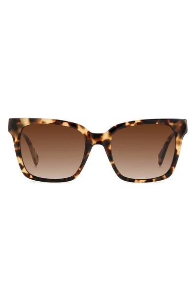 Kate Spade Harlow Polarized Acetate Square Sunglasses In Light Havana/ Brown Polar