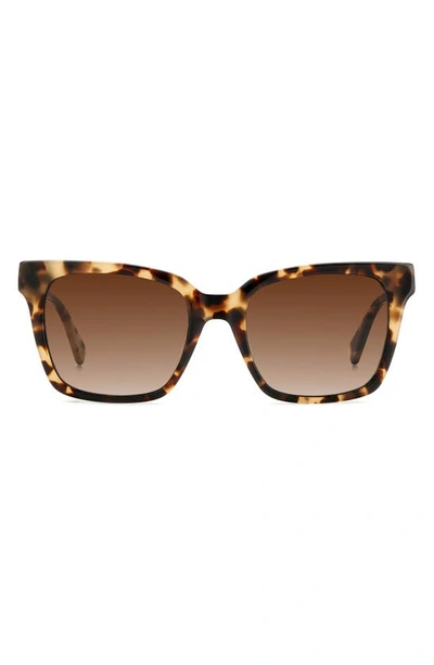 Kate Spade Harlow Polarized Acetate Square Sunglasses In Lt Havana